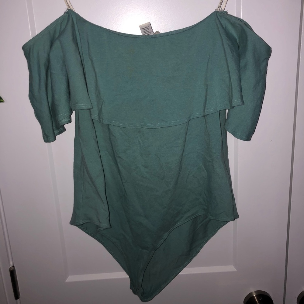 Forever 21 teal off the shoulder bodysuit size 0X